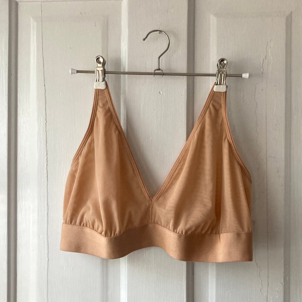 Parade Plunge Bralette Sexy Silky Mesh 2+ / 36DDD Clay (tan)